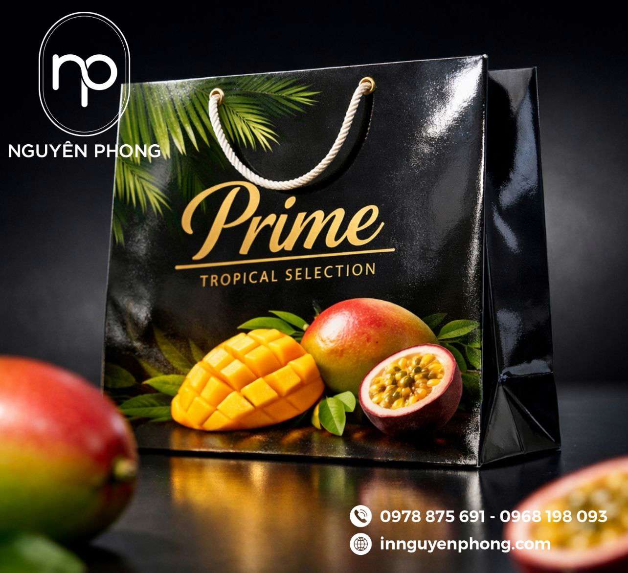 Mẫu túi giấy đựng hoa quả xuất khẩu 